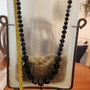 Black Faceted 15 inch Necklace Vintage